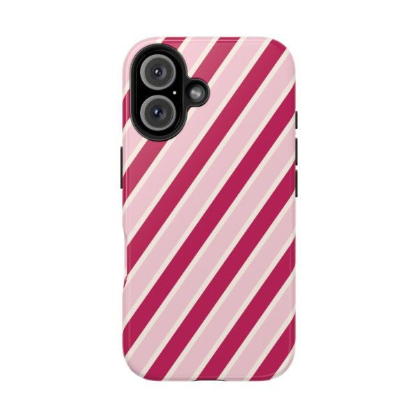 Pink Diagonal Stripes Phone Case | Tough Phone Case