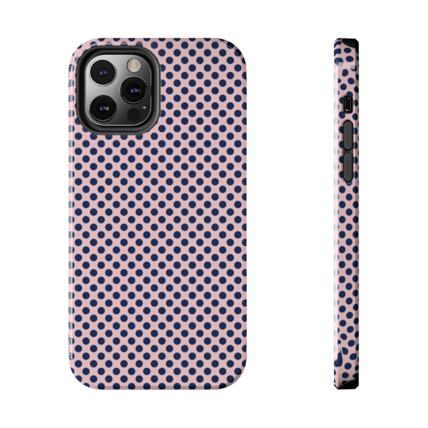 Pink Navy Polka Dot Phone Case | Retro Dot Pattern, Slim Protective