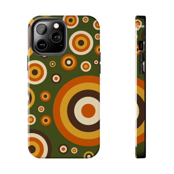 Retro Orange Green Groovy Circles Phone Case | Tough Phone Case