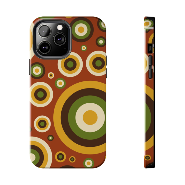 Retro Bullseye Circles Tough Phone Case | 70s Geometric Pattern