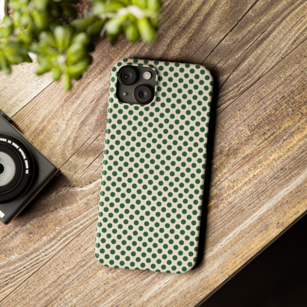 Green Polka Dot Slim Phone Case | Retro Dot Pattern