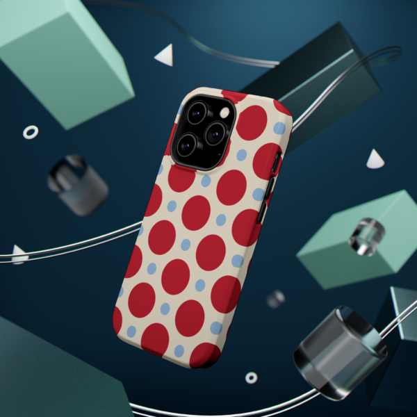 Red Polka Dot Pattern Cases | Retro Large Red Dots with Blue Accents