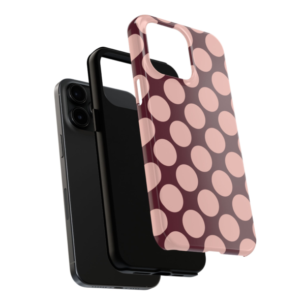 Blush Polka Dot Tough Phone Case | Maroon Pink Circle Pattern