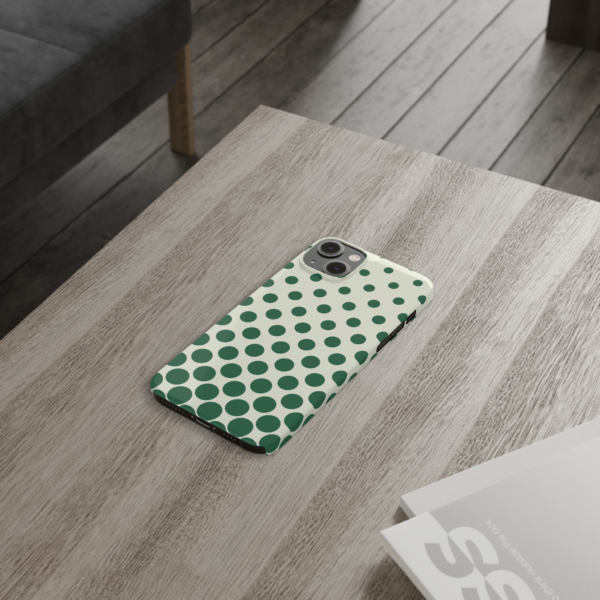 Green Polka Dot Slim Phone Case | Retro Dot Pattern
