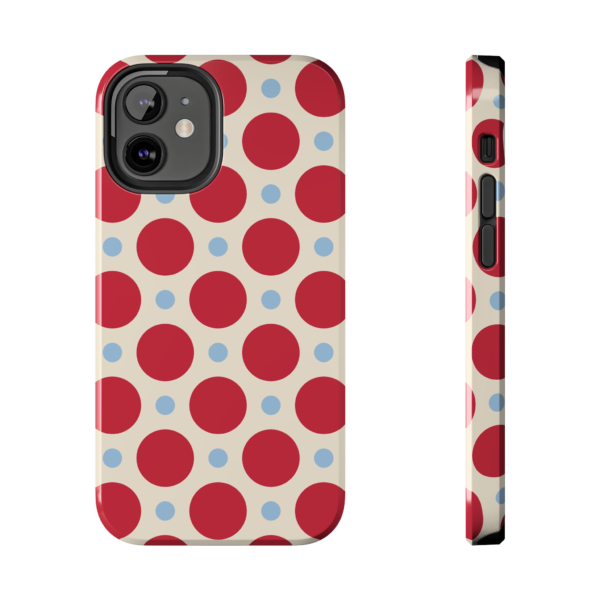 Red Polka Dot Pattern Phone Case | Retro Beige Background