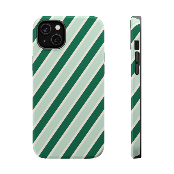 Green Diagonal Stripe Phone Case | Magnetic Impact-Resistant Case