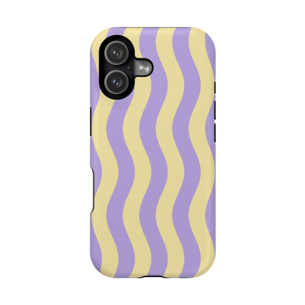 Wavy Lavender Yellow Pattern Cases | Magnetic Impact-Resistant Phone Case