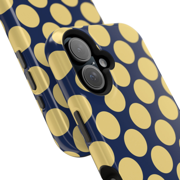 Navy Blue Polka Dot Phone Case | Magnetic Impact-Resistant Case