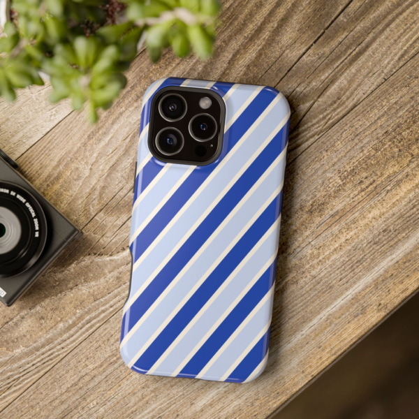 Blue Diagonal Stripes Phone Case