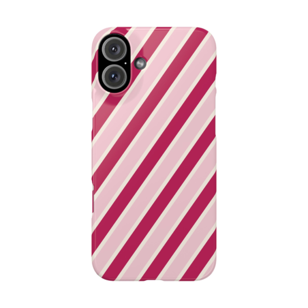 Pink Diagonal Stripe Slim Phone Case | Candy Cane Inspired