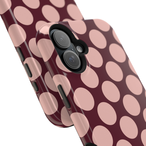 Blush Polka Dot Phone Case Magnetic Impact-Resistant Case | Pink Dot Burgundy