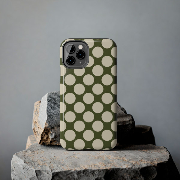 Olive Green Polka Dot Phone Case | Tough Phone Case