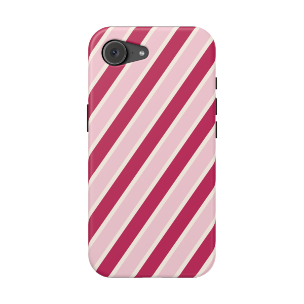 Pink Diagonal Stripe Phone Case | Magnetic Impact-Resistant Case