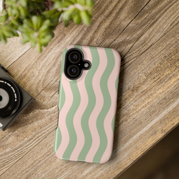 Green and Pink Wavy Stripe Phone Case