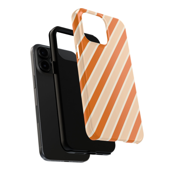 Orange Diagonal Stripes Phone Case | Tough Phone Case