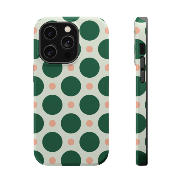 Green Polka Dot Phone Case, Magnetic Impact-Resistant Case