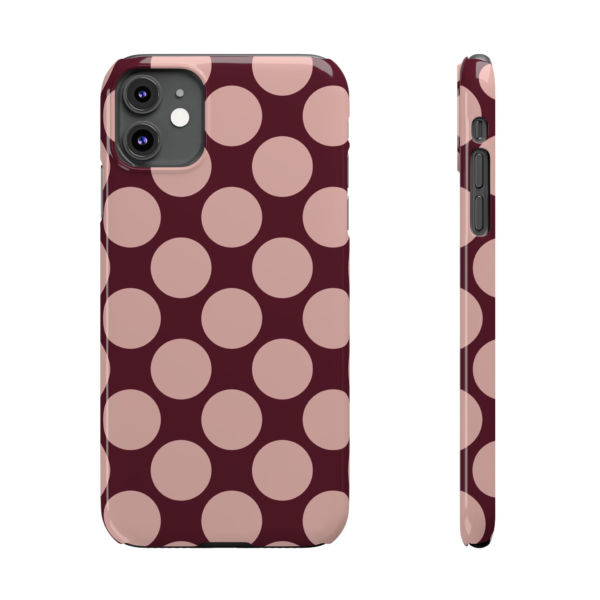 Pink Polka Dot Phone Case | Burgundy and Blush Circle Pattern