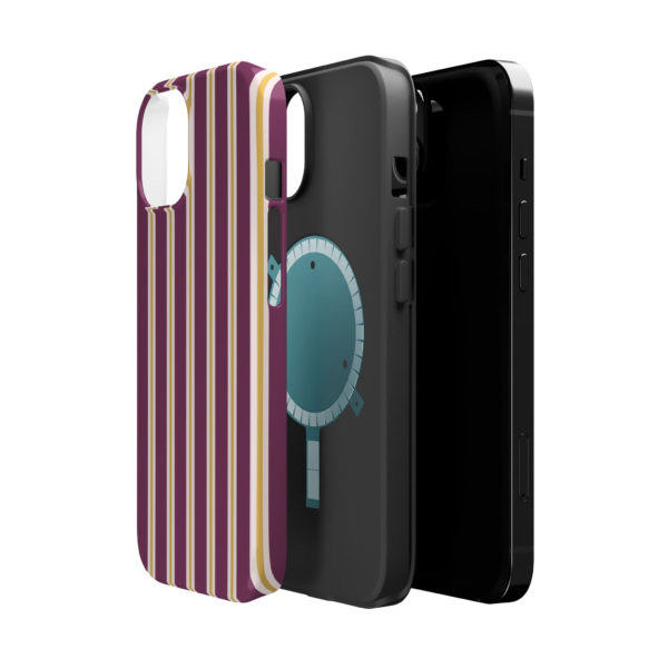 Burgundy Gold Vertical Stripe Phone Case
