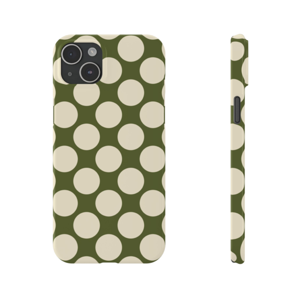 Green Polka Dot Slim Phone Case | Retro Circle Pattern