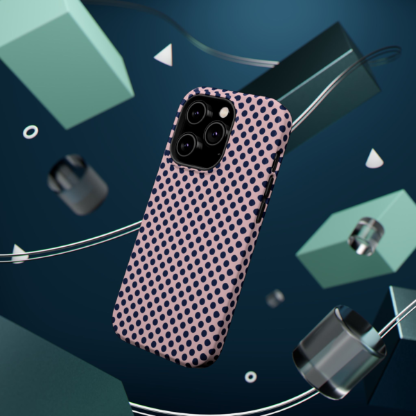 Pink Navy Polka Dot Phone Case | Magnetic Impact-Resistant Case