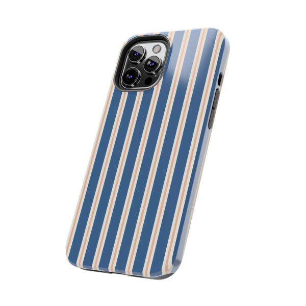 Blue and Beige Vertical Stripe Phone Case