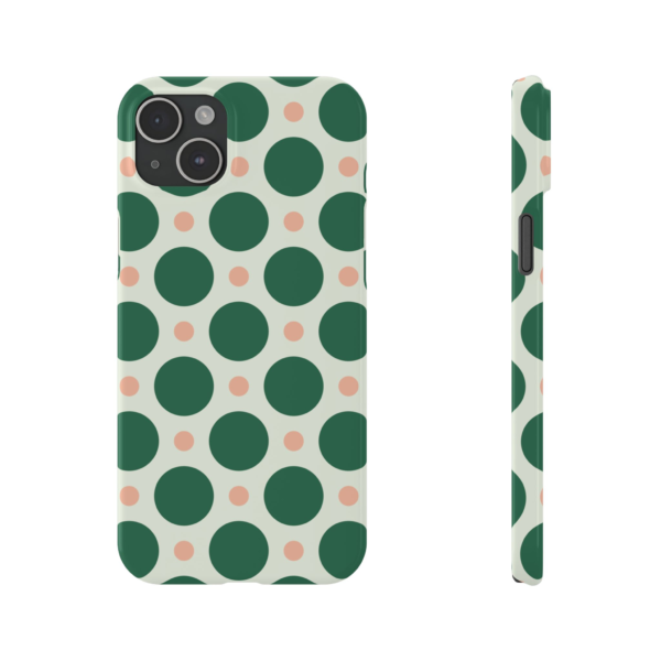 Green Polka Dot Phone Case | Slim Phone Case, Retro Dot Pattern